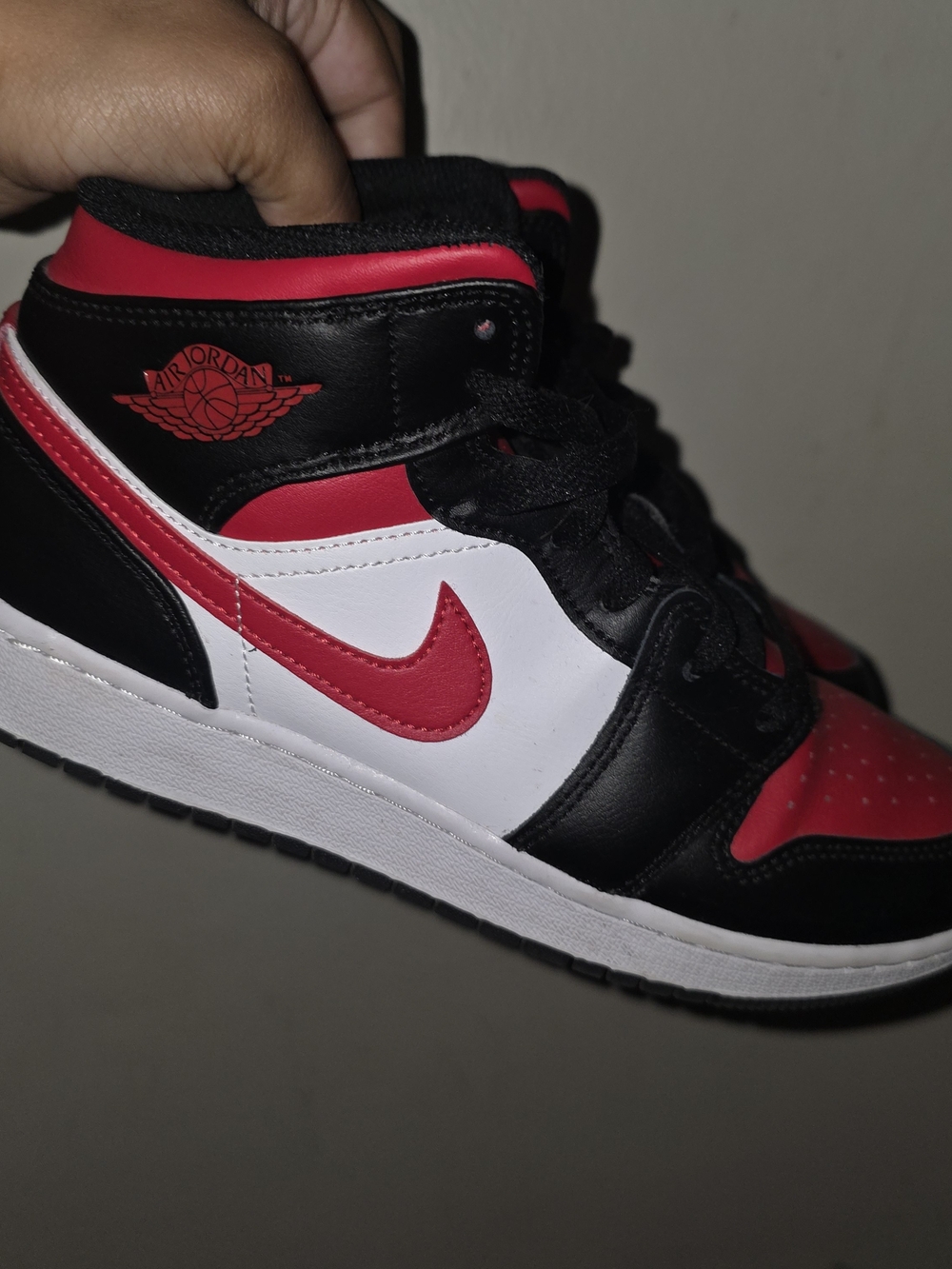 Jordan Youth Mid-Top Sneakers in Black/Red/White
